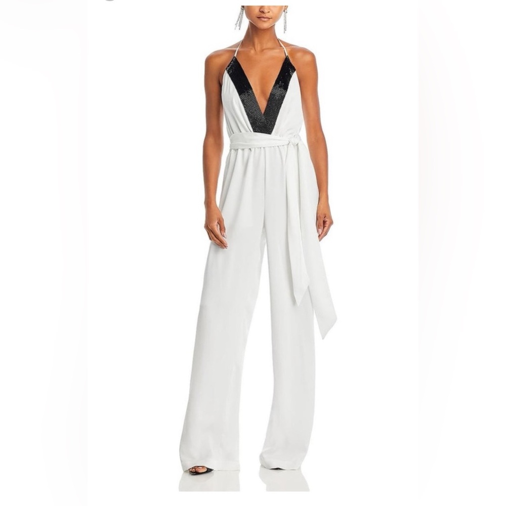 Ramy Brook Elegant White and Black Jumpsuit